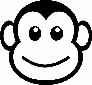 Трафарет обезьяны с гармошкой